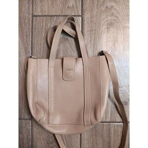 Lyndon Handmade Leather Handbag Crossbody Purse Taupe Gray Magnetic Latch Close
